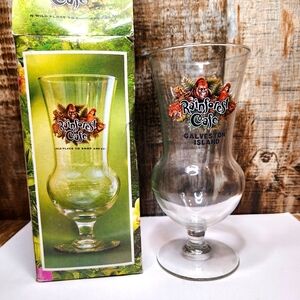 Vtg Galveston Rain Forest Cafe Restaurant Souvenir Hurricane Drink Glass In Box